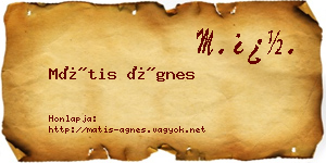Mátis Ágnes névjegykártya