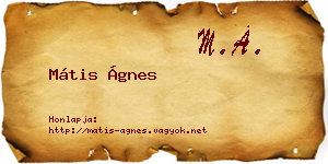 Mátis Ágnes névjegykártya
